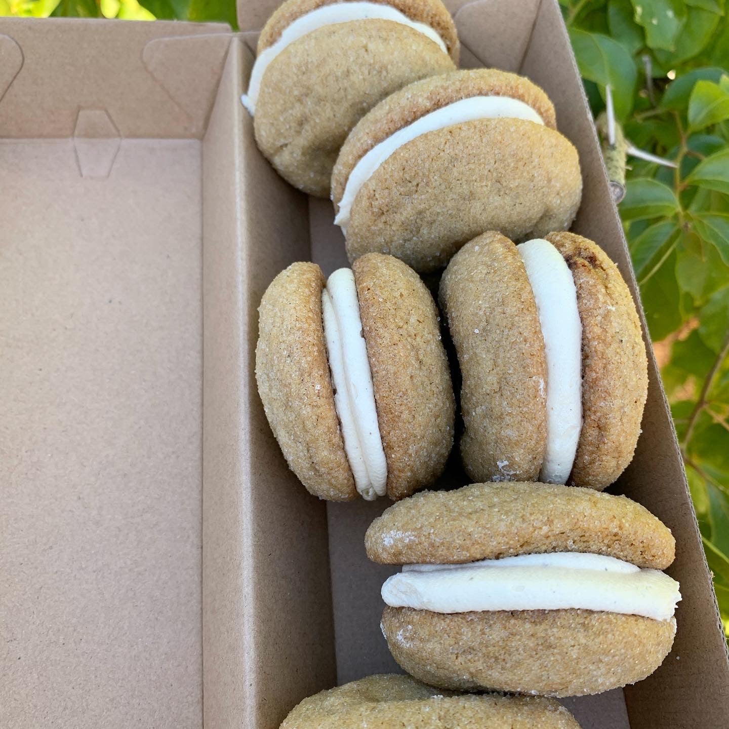 Chewy gingerbread biscuits w buttercream